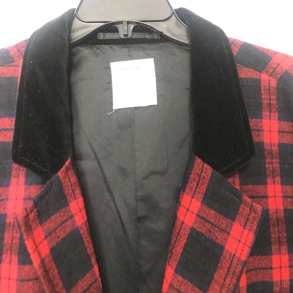 Life After Denim Red Plaid Blazer Jacket Size XXL - Picture 3 of 8